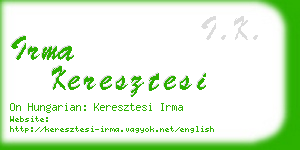 irma keresztesi business card